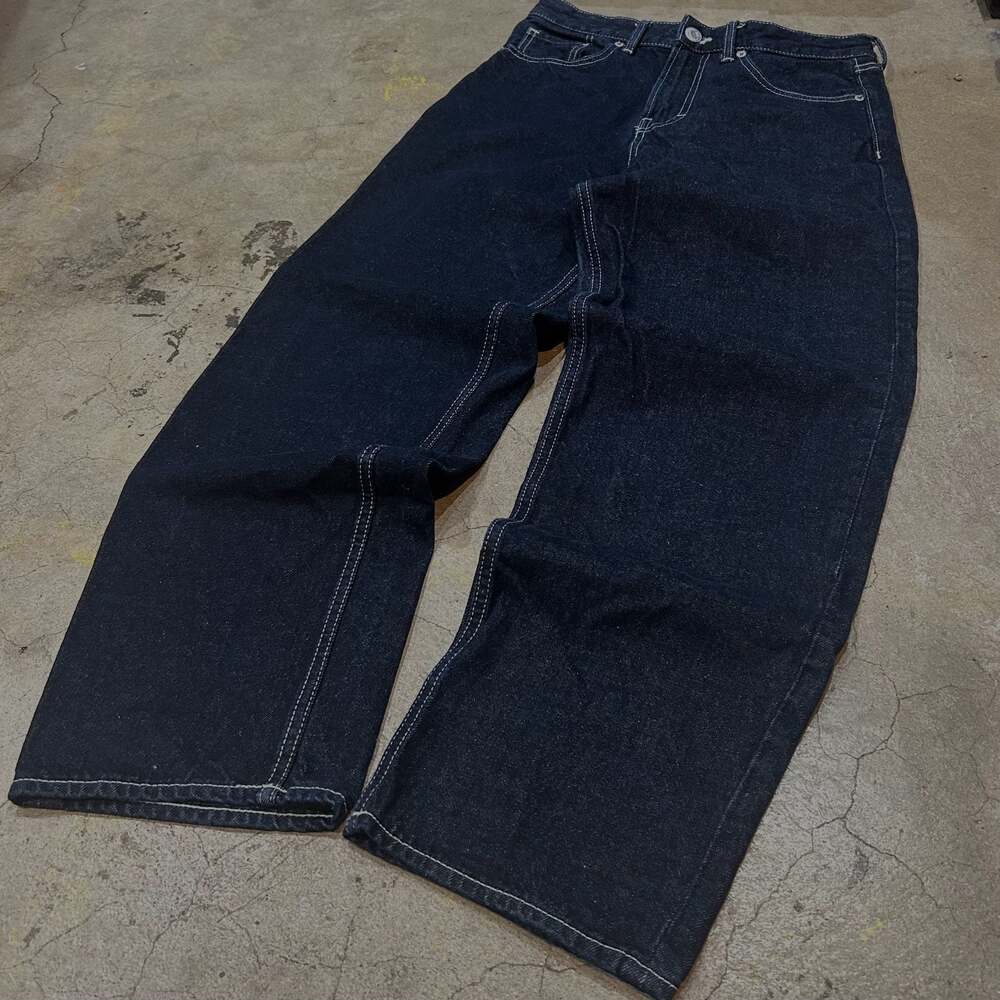 H&M Loose Ample Denim Jeans with Contrast Stitching